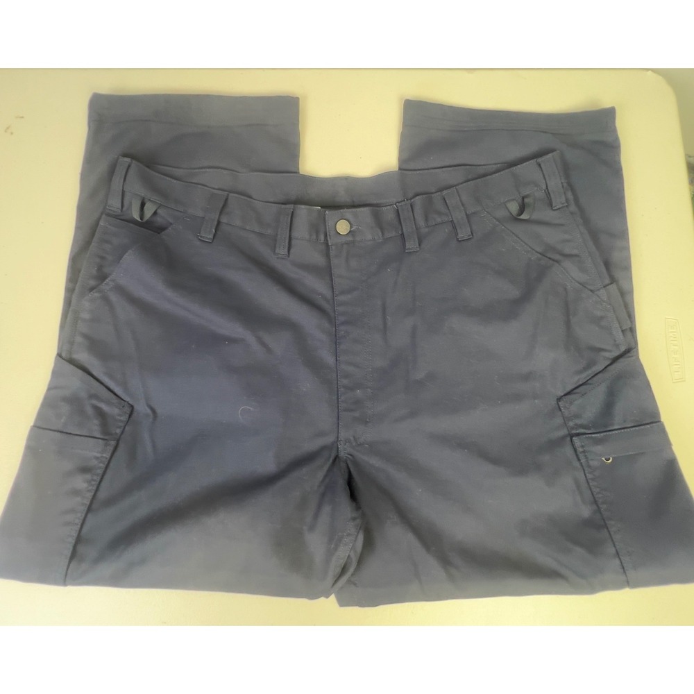 Carhartt Cargo Pants Mens 44x32 Navy Blue Excellent Rugged Flex Workwear 103904